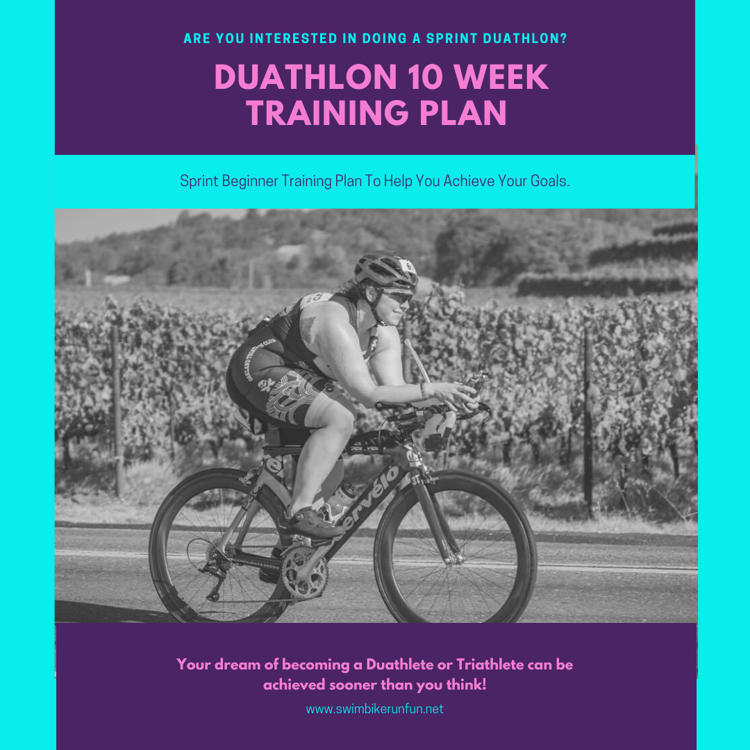 Female Duathlete and Triathlete Training for Sprint Duathlon on Tri Bike