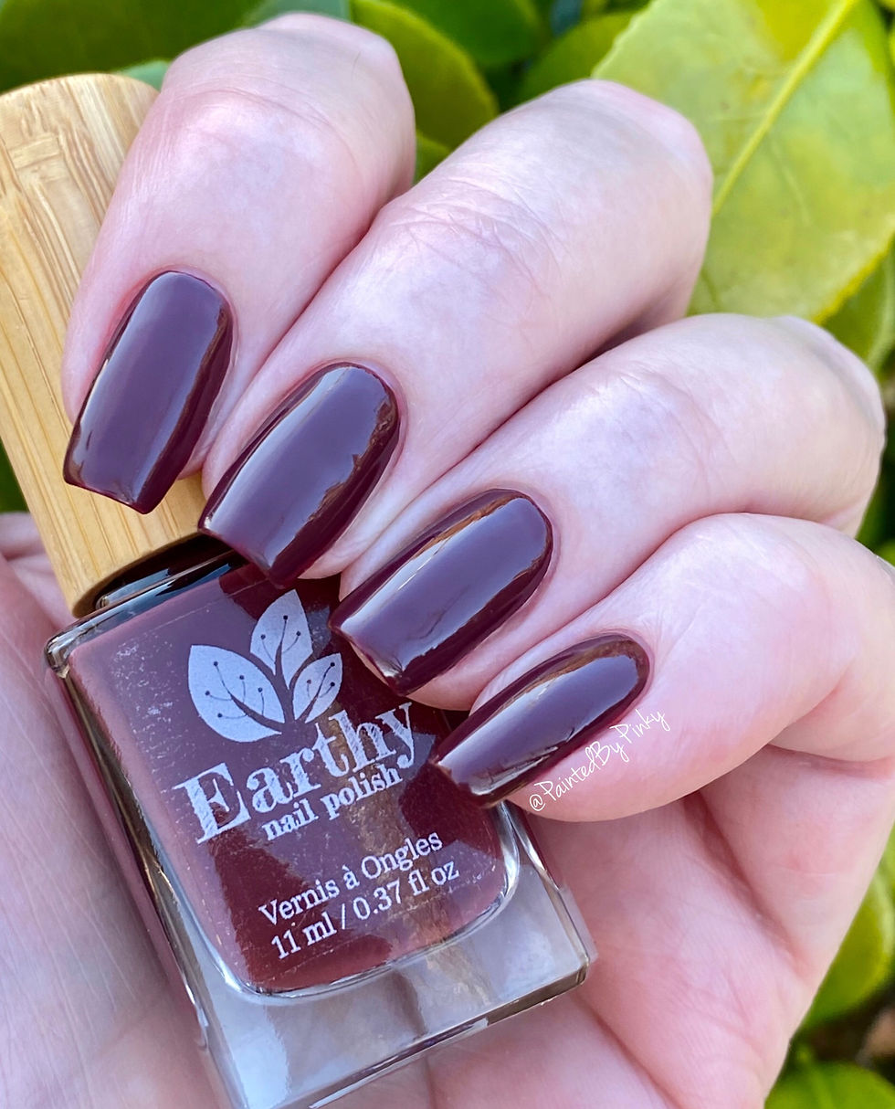 Thumbnail: Earthy Nail Polish Bordeaux Swatch with bottle