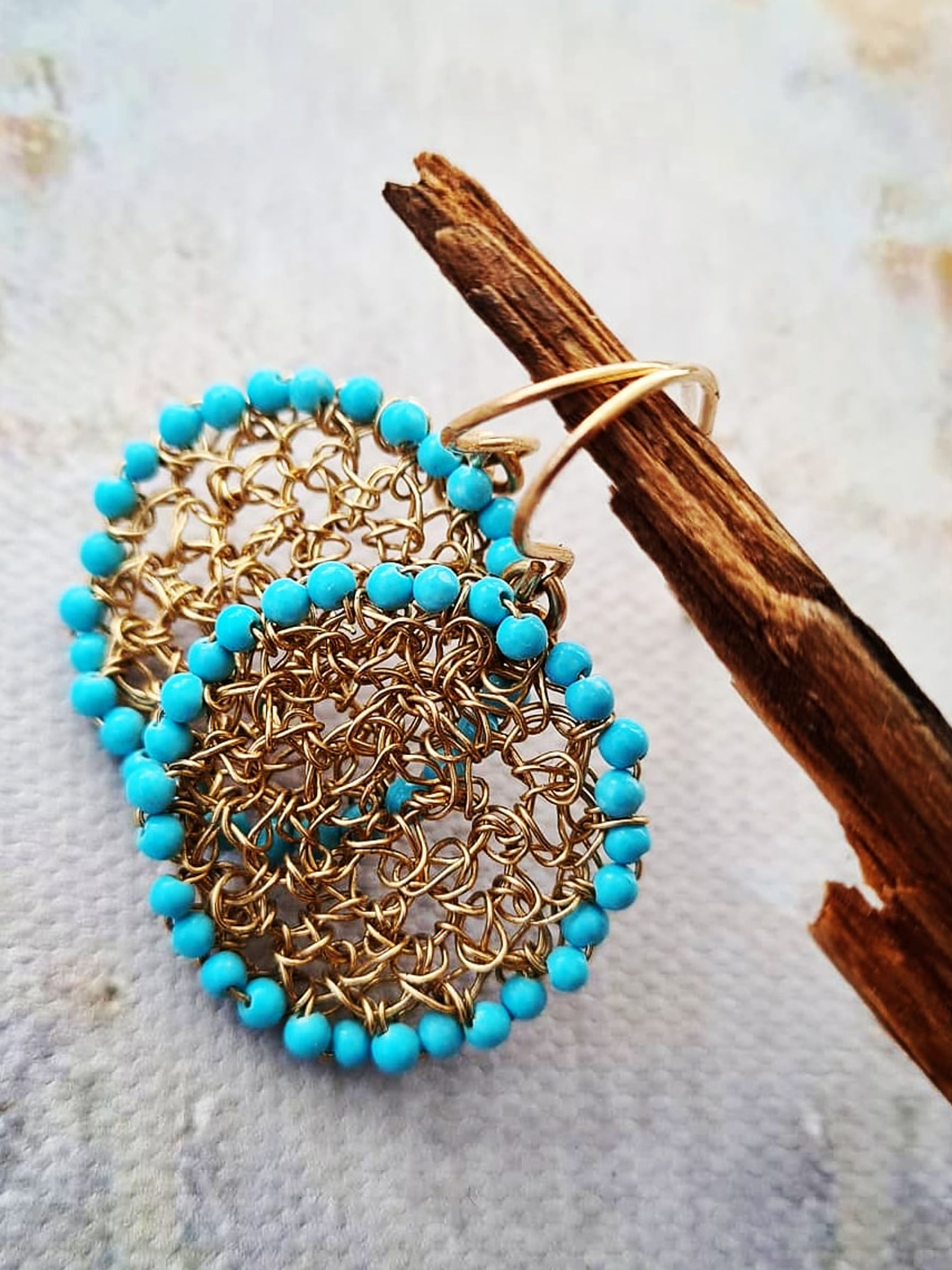 עגילי מלדיב טורקיז |זהב