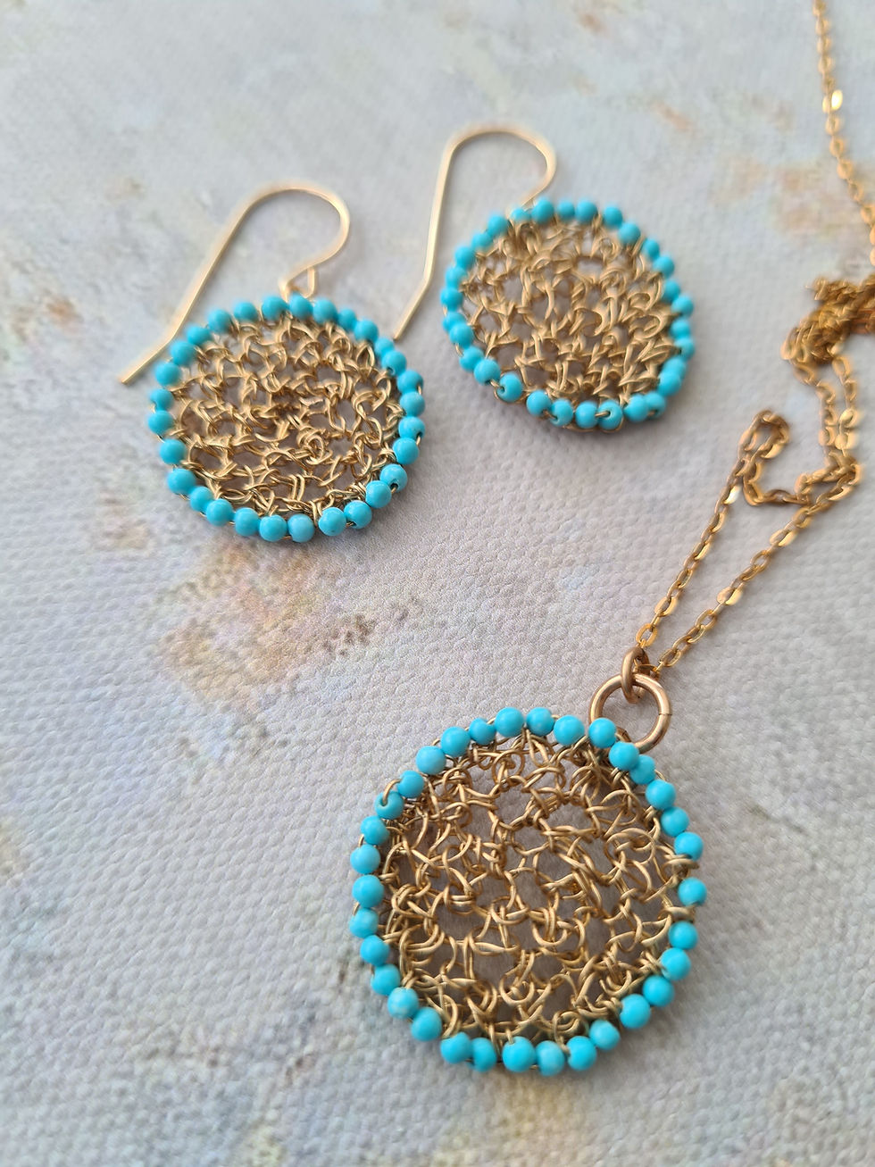 תמונה ממוזערת: שרשרת מלדיב |זהב |טורקיז