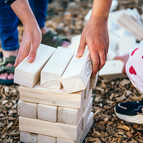 Play area for kids with games for outdoor adventures