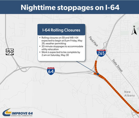 Nighttime stoppages on I-64