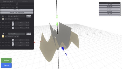 Two rendered trigonometric graphs