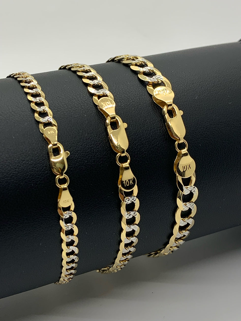 Miniatura: 10K Two Tone Cuban Curb Bracelet (7MM x 8”)