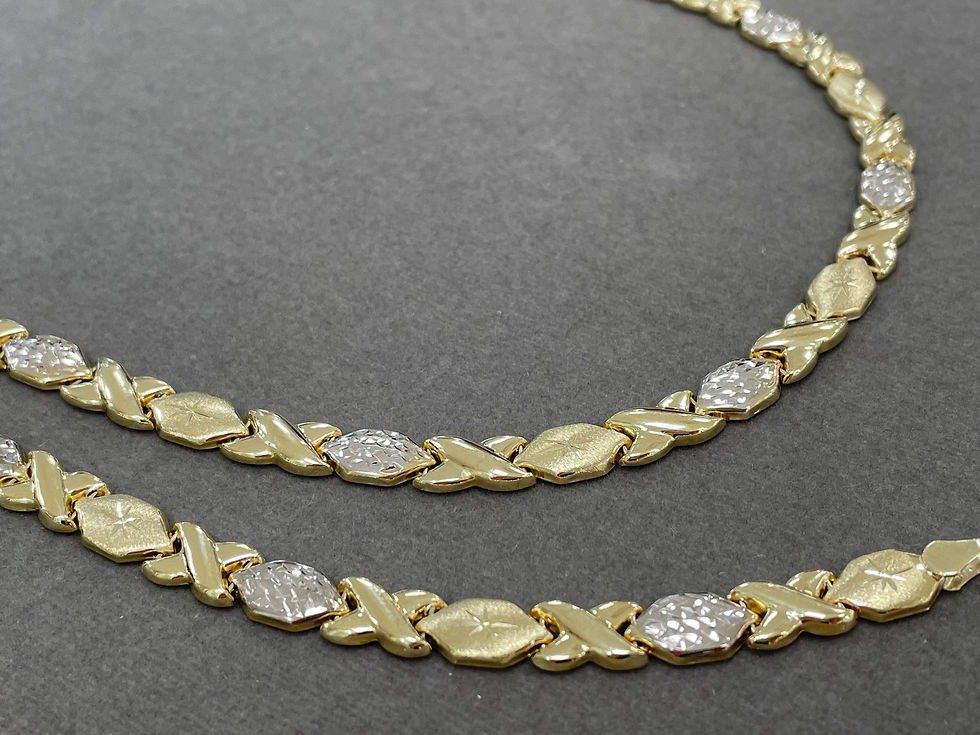 Miniatura: 10K Two Tone Hugs & Kisses XO Necklace