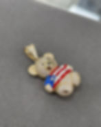Miniatura: 14K Puerto rican Flag Teddy Bear with CZ Diamonds