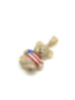 Miniatura: 14K Puerto rican Flag Teddy Bear with CZ Diamonds
