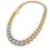 Miniatura: 14K Tri color Hollow Cuban Link Chain with CZ Diamonds (11.5MM x 16")