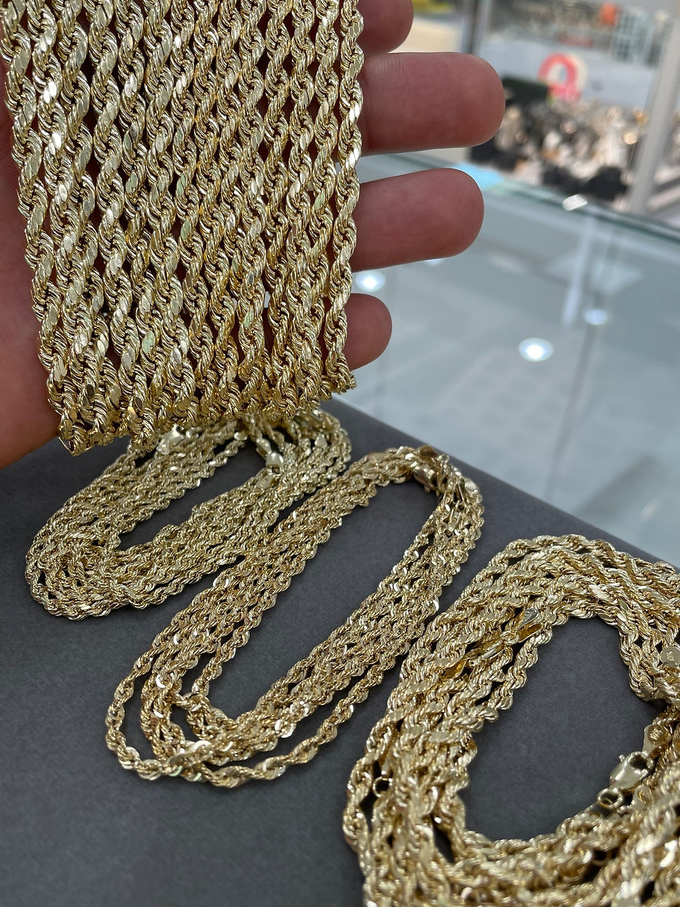 Miniatura: 10K Hollow Rope Chain (2.5MM)