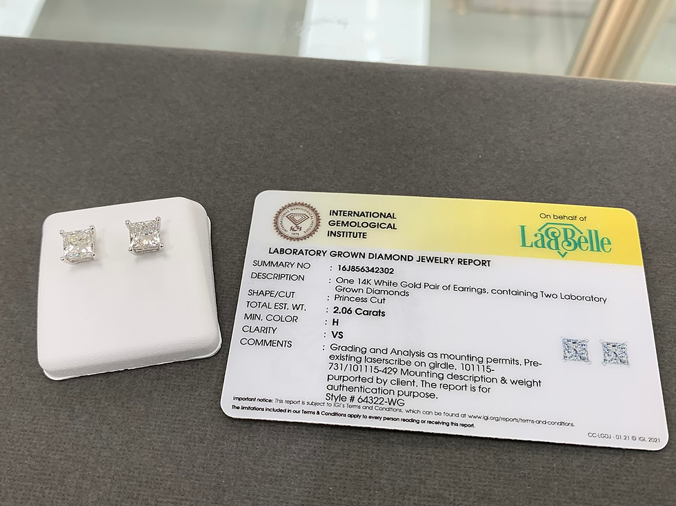 Miniatura: 14K Princess Cut VS Diamond Earrings (2.0CT)