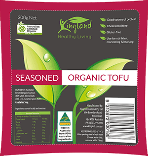 Kingland Organic Seasoned Tofu 300g Australian Brand Australian Made ACO Certified