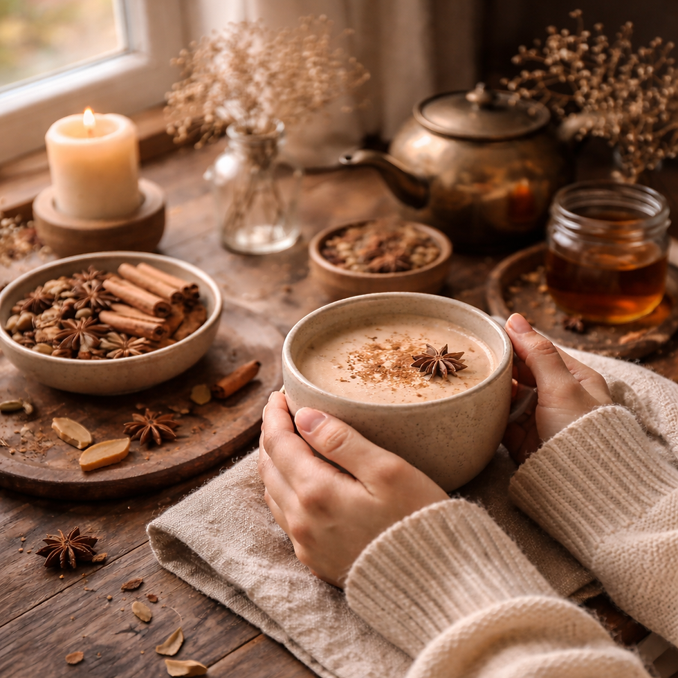 Achtsamkeit und Genuass Chai Latte