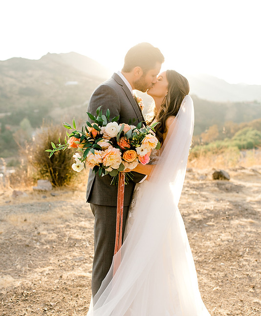 Soft Coral and Bright Vineyard Wedding
