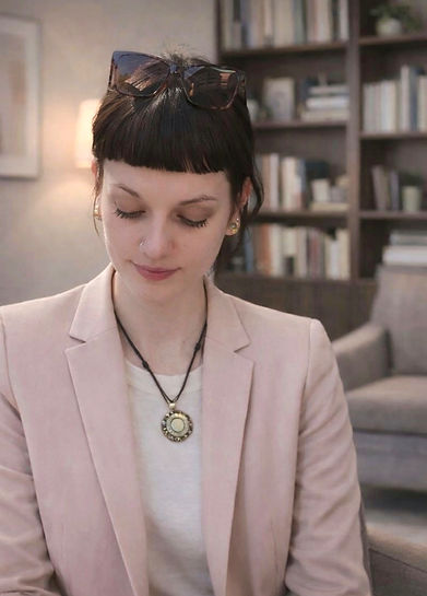 Woman in a quiet moment of reflection, representing emotional clarity and intentional comm