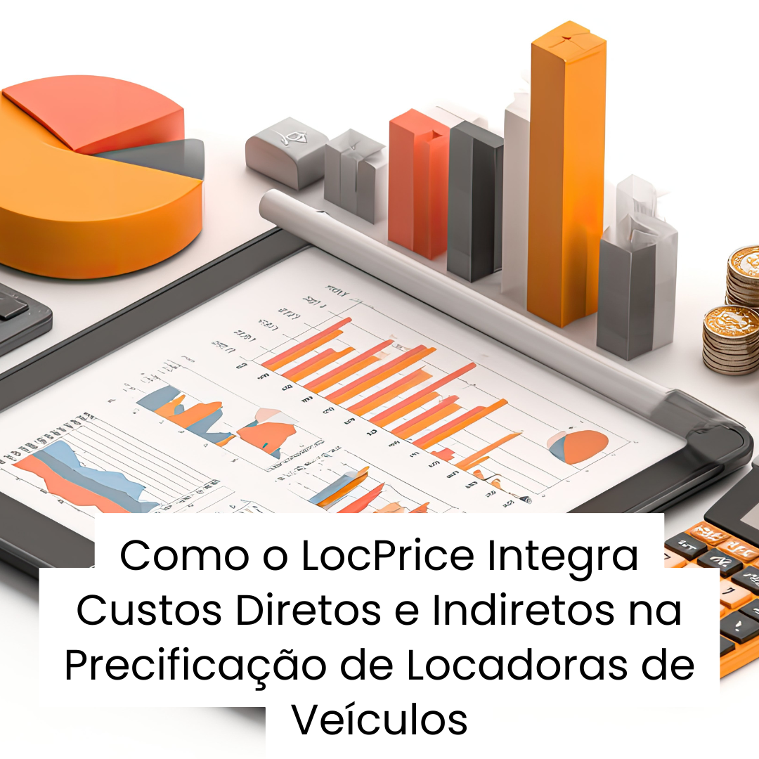Diagrama mostrando a integração de custos diretos e indiretos na precificação de contratos de locação de veículos