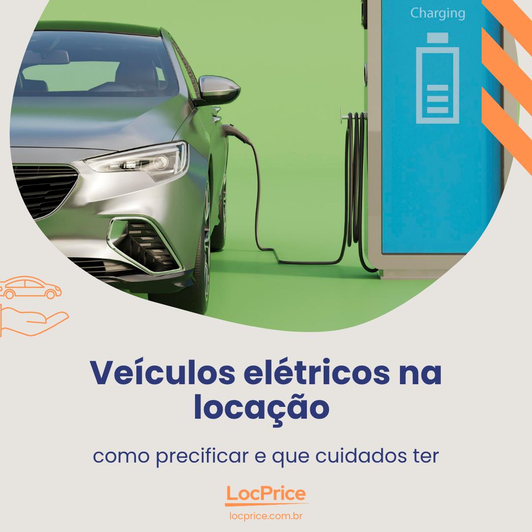 Carro elétrico prateado sendo recarregado em estação de carregamento, representando o tema de precificação e gestão de veículos elétricos na locação.