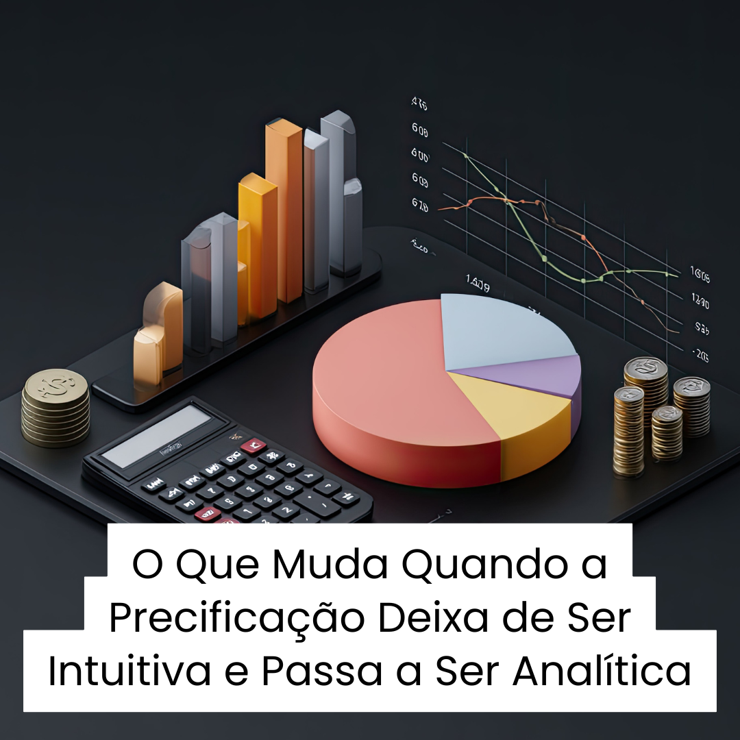 Comparação visual entre precificação intuitiva e precificação analítica aplicada à locação de veículos.