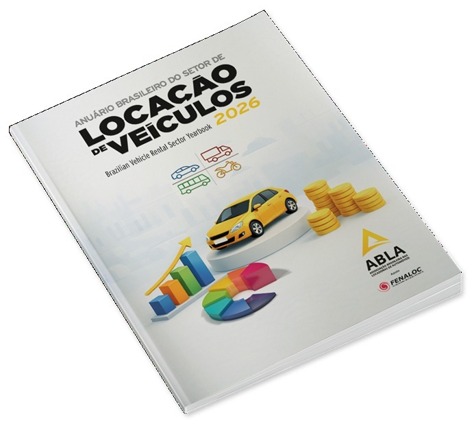 Capa do Anuário Brasileiro do Setor de Locação de Veículos 2026 da ABLA, destacando dados e análises sobre crescimento, investimentos e estrutura do mercado de locação no Brasil.