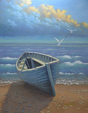 Une vieille barque à l'île-aux-Coudres au Québec