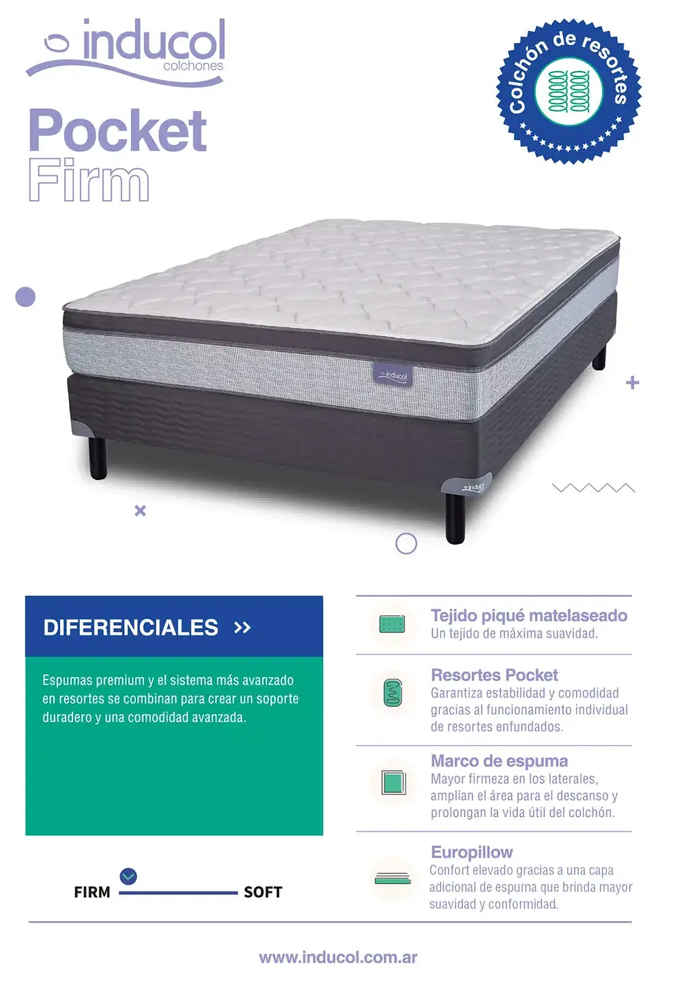 Miniatura: Colchon Visco Pocket firm - INDUCOL