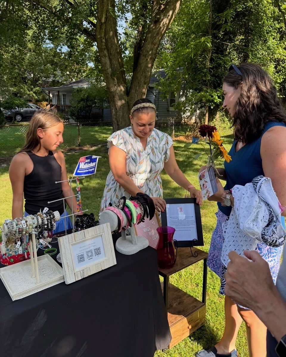 Young entrepreneurs manning one of the tables