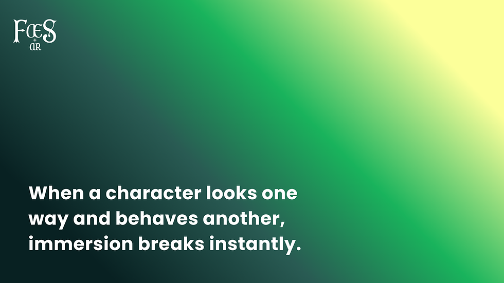 How do I write NPC personalities that match their visual design?