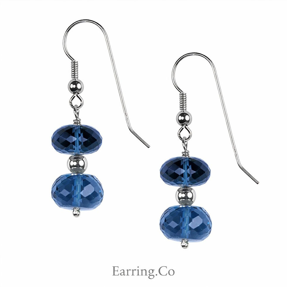 Thumbnail: 925 Sterling Silver 10mm London Blue Topaz 42mm Earrings.
