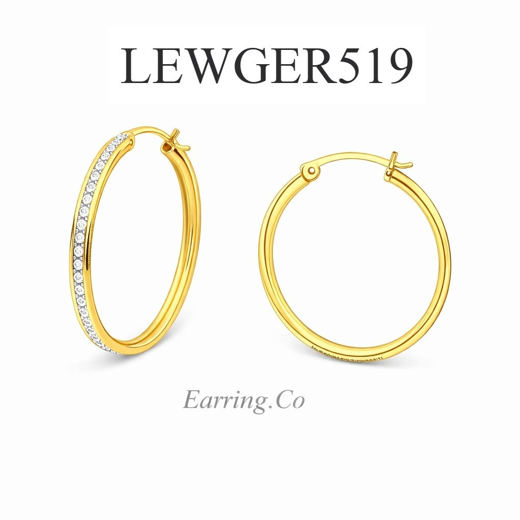 14K Yellow Gold 20mm Premium CZ Channel Hoop Earrings