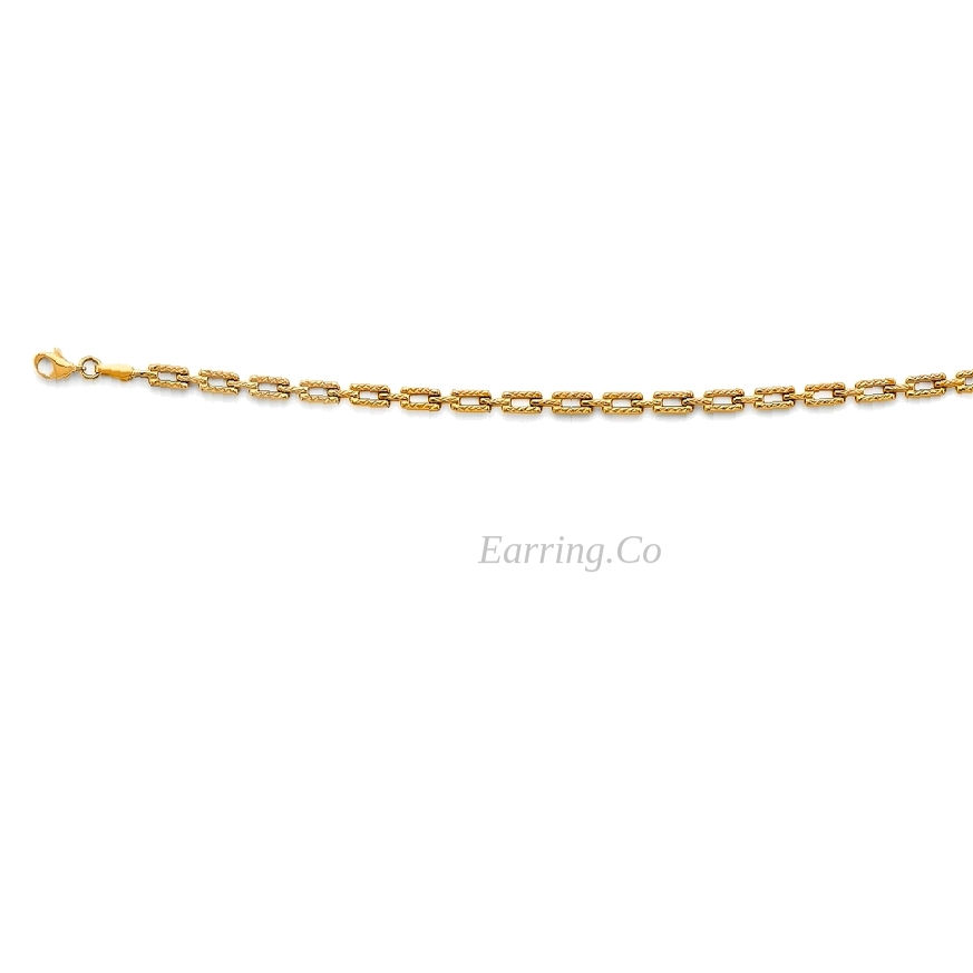 Thumbnail: 14K Yellow Gold 7.25" Fancy Lock Bracelet – 3.13g Solid 14K Gold