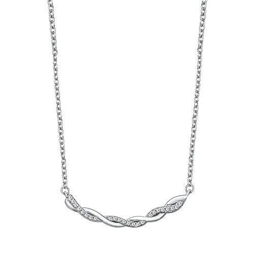 925 Sterling Silver 16" + 2" extension CZ Necklace.