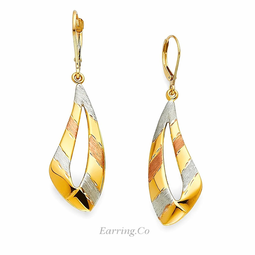 Thumbnail: 14K Tri Color 45mm Hanging Earrings
