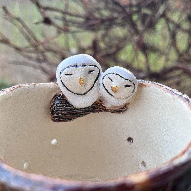 Miniature : Photophore Deux Chouettes dans un arbre