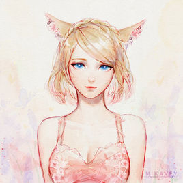 FFXIV Watercolor Commission Mikavey Mikavvvi