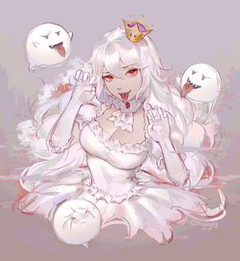 Boosette from Super Mario Bros and Luigi's Mansion game fan art illustration digital painting art by mikavey mikavvvi