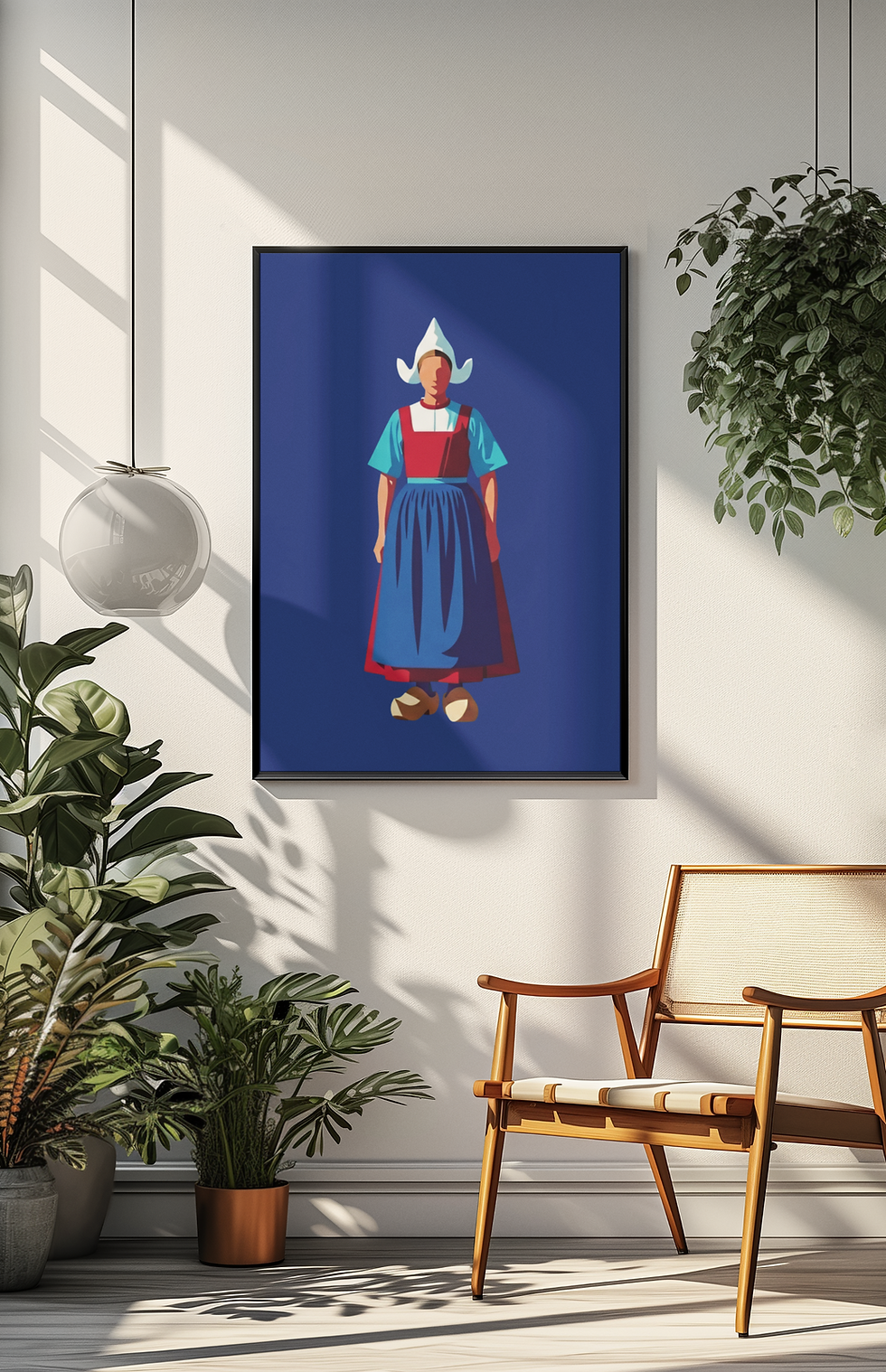 Vertical art print with Traditional Dutch Woman