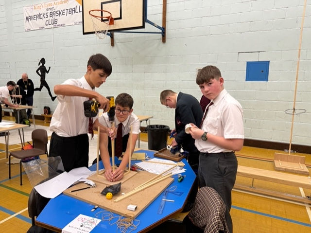 Students working on projects for the Technology Tournament.