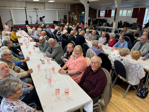 Guests ready to eat at the Harvest Lunch 2024.