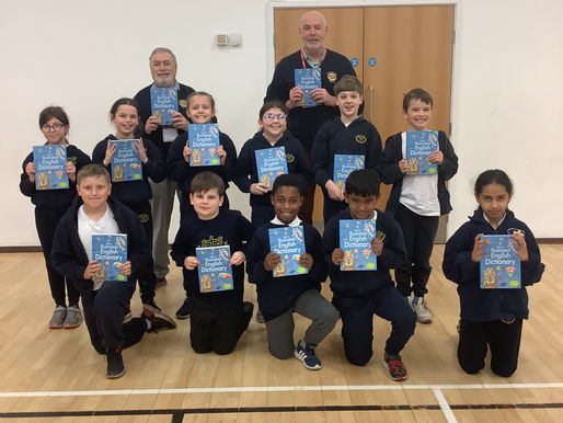 John Leonard & Andy Roberts with students from St Martha's Catholic Primary School.