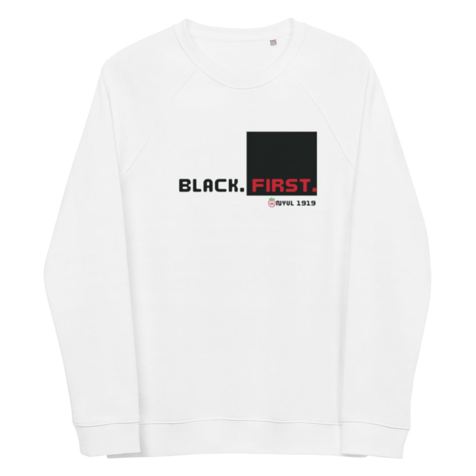 Thumbnail: "Black First" Unisex Organic Raglan Sweatshirt