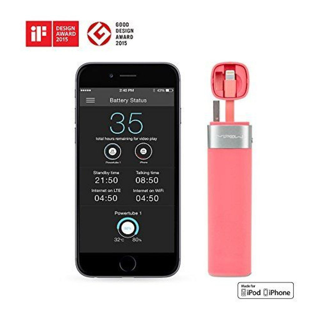 MiPow Power Tube 3000mAh iPhone行動電源套裝 連 手機自拍棒
