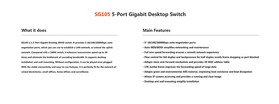 縮圖：Tenda SG105 5口千兆桌面式交換機
