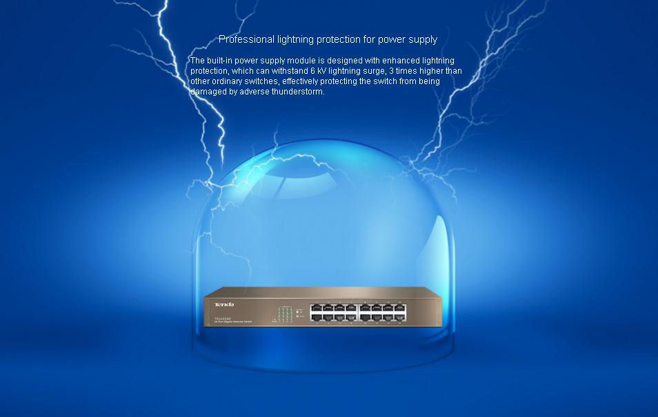 Thumbnail: Tenda TEG1016D 16 Port 10/100/1000Mbps Gigabit Ethernet Switch (Metal)交換機
