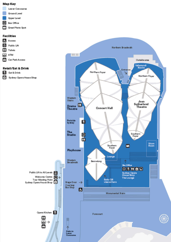 Vị trí của Joan Sutherland Theatre (nguồn ảnh: majorprojects)