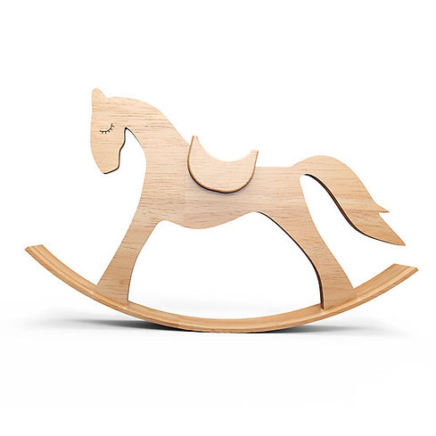 Cheval à bascule en bois