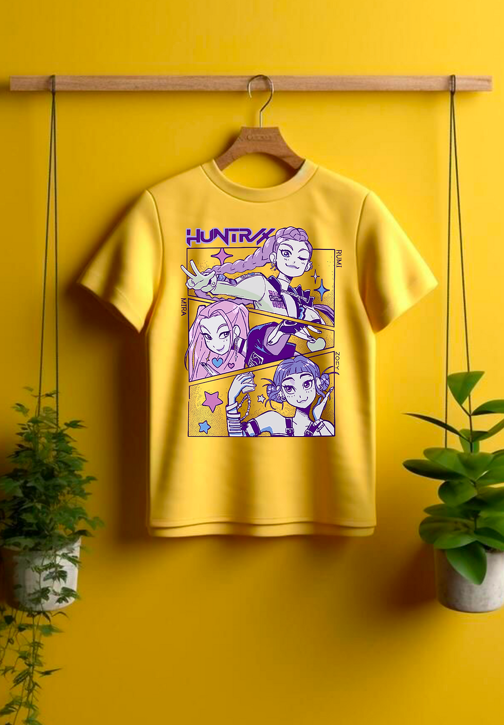 Thumbnail: Huntrix K-Pop T-Shirt, Netflix Hit Movie KPop Demon Hunters, Rumi, Mira, Zoey