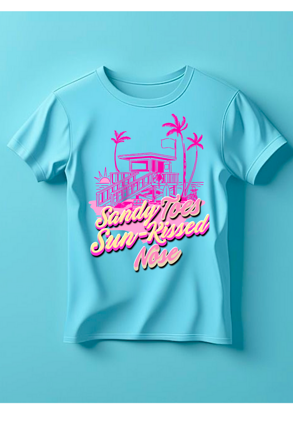 Thumbnail: Sandy Toes Sun Kissed Nose Summer Vibes T-Shirt, Beach Lovers Tee, Summer Hoodie