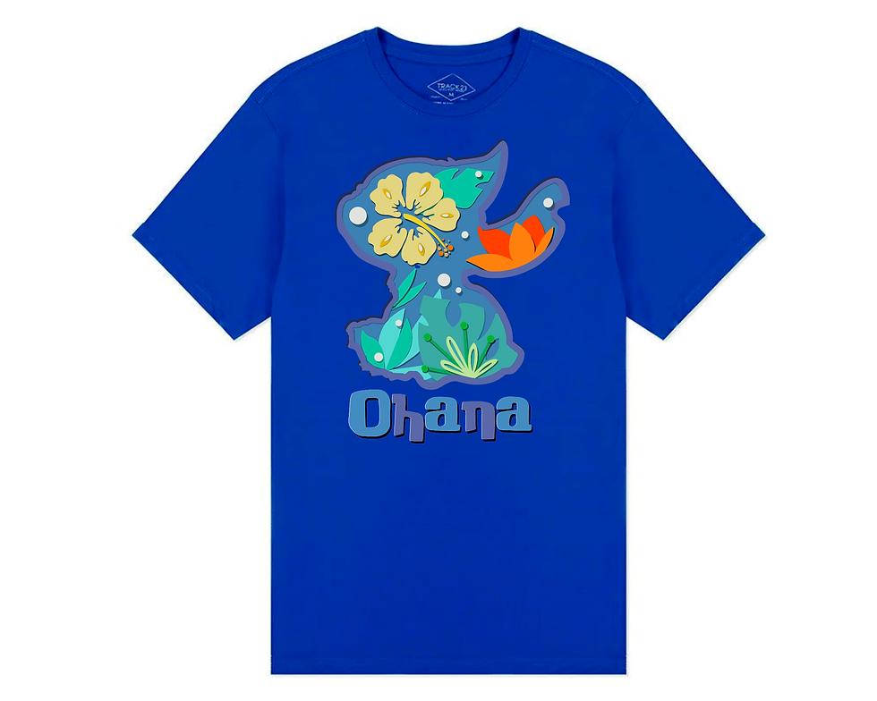 Thumbnail: Ohana Stitch T-Shirt, Stitch Cartoon Movie Sweatshirt, Hawaiian Flower Hoodie