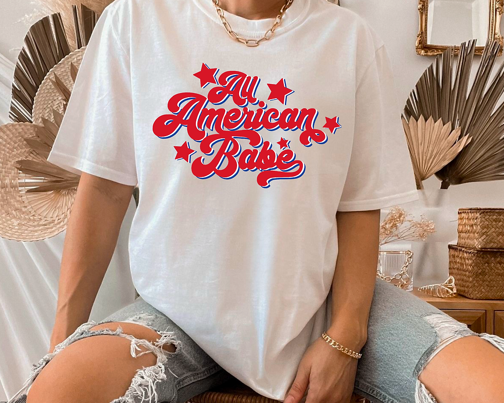 Thumbnail: All American Babe T-Shirt, 4th Of July Sweatshirt, American Made Hoodie, USA Tee