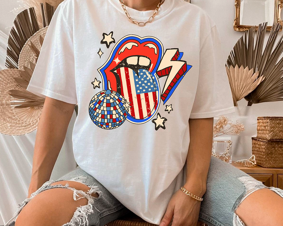 Thumbnail: United States Themed Shirt, Disco Ball USA Sweatshirt, Proud American Tee