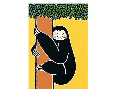 ポストカード「ナマケモノ（おりてみようかな）」 | BlackFrogs